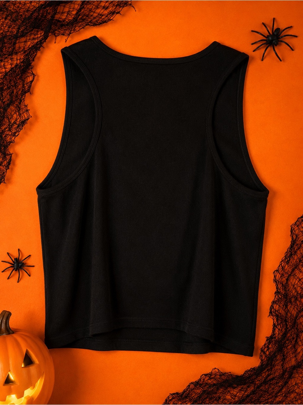 Hot Topic Glow In The Dark Pumpkin Crop Tank Top XL Halloween - Picture 5 of 7